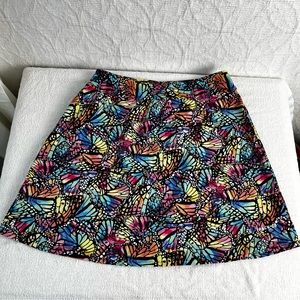Vintage 90s Sylvan Peak Fancy Pants Handmade Neon Butterfly All Over Print Skirt